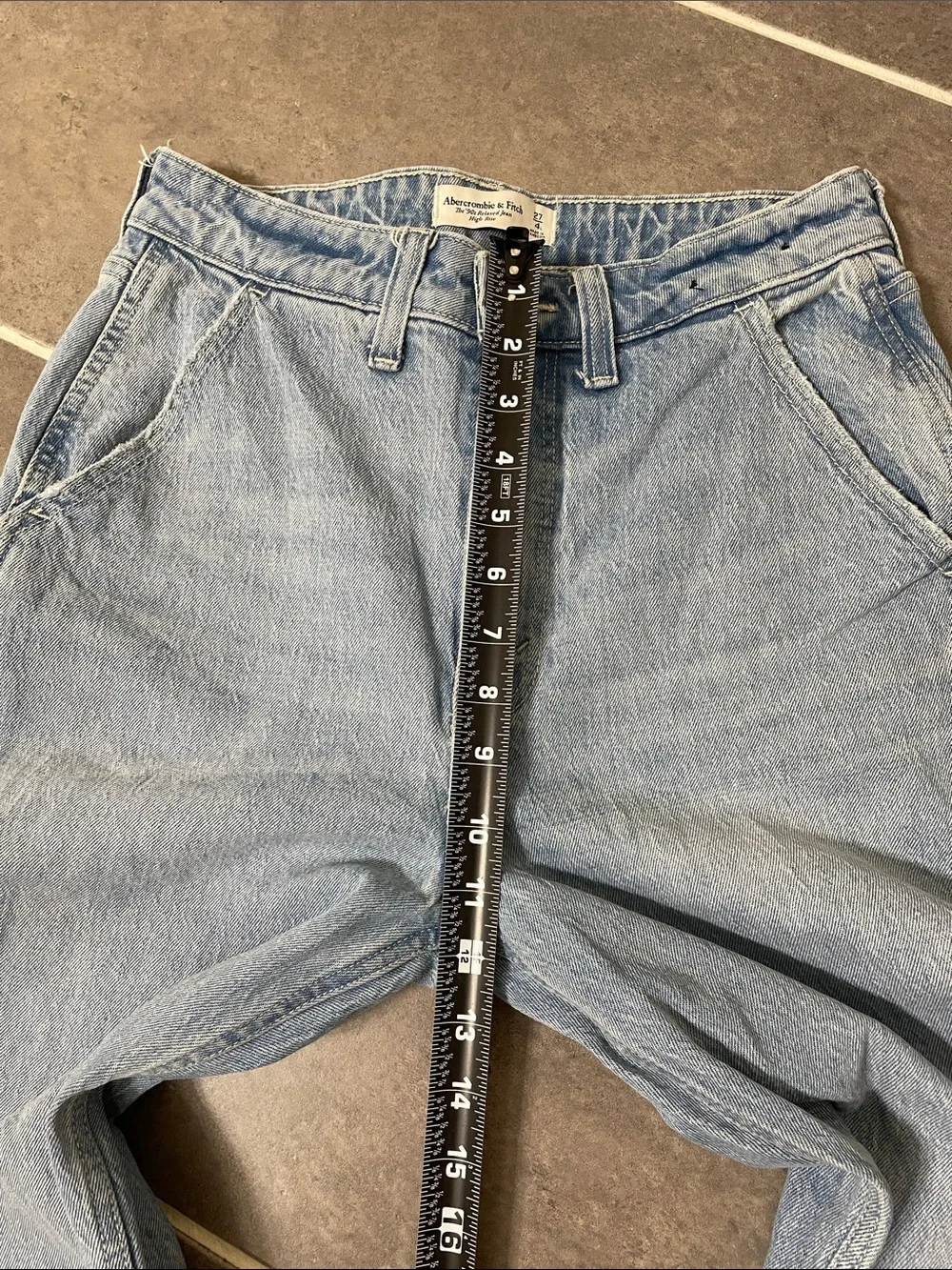 Abercrombie & Fitch 90s Relaxed High Rise Carpenter Curve Love Jean size 27X33 - Picture 5 of 8